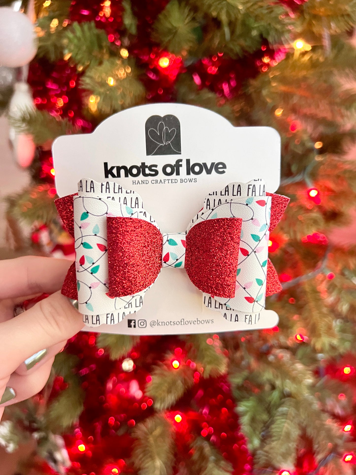 Deborah - 4" - Christmas Lights & Red Sparkle