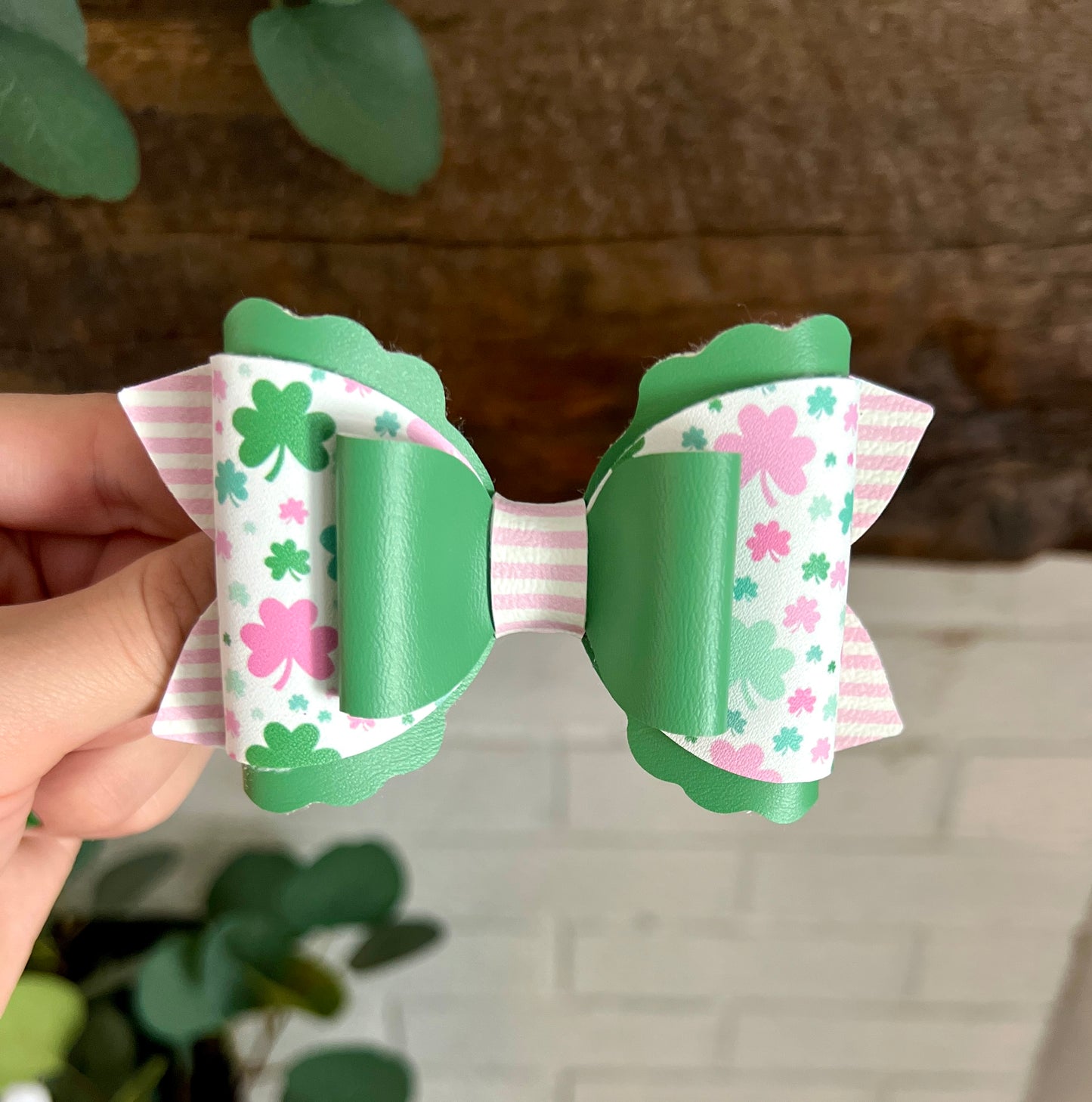Deborah - 4" - Pink and Green Clovers