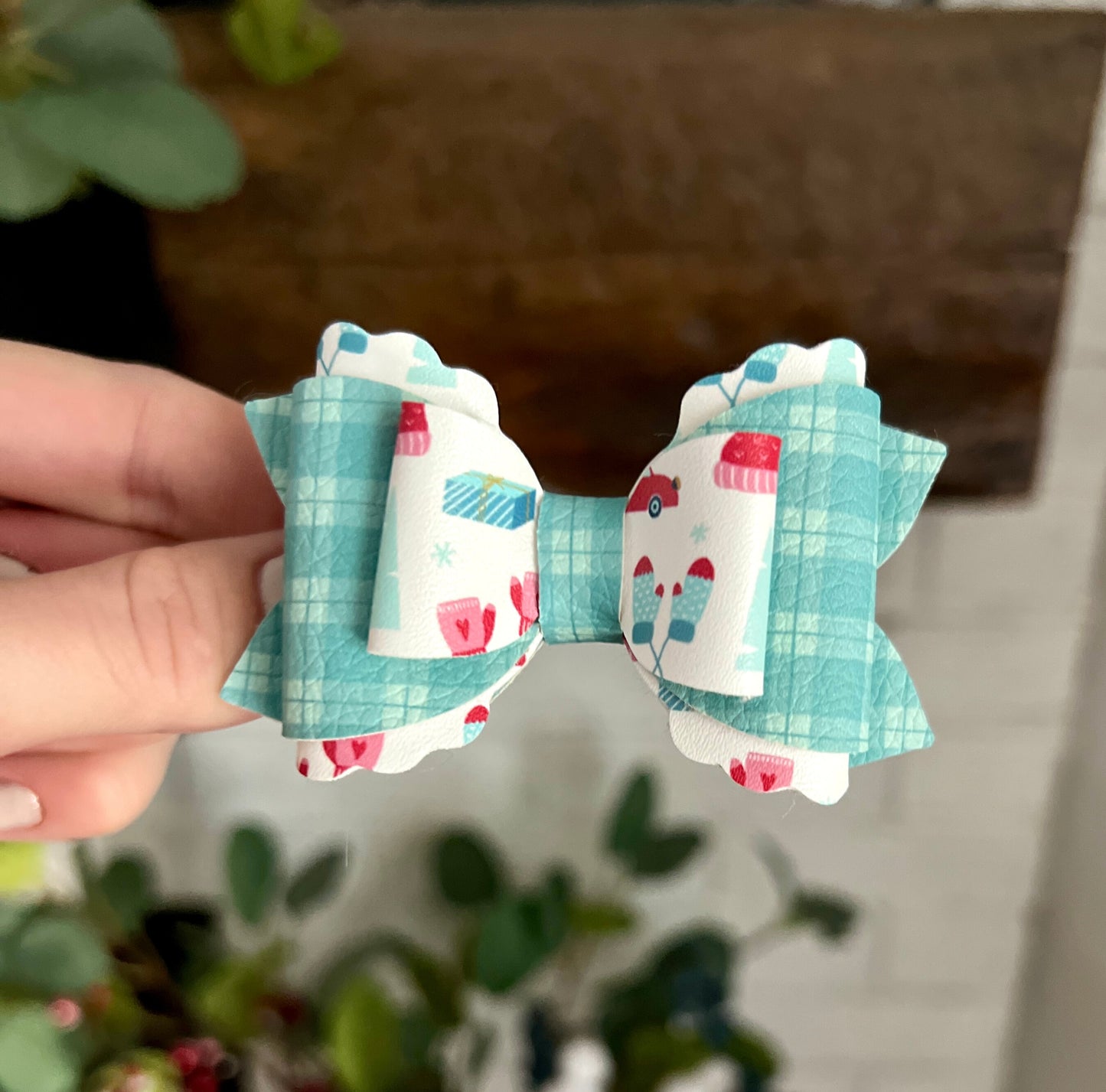 Deborah - 3" Piggies - Teal & Plaid Winter Things