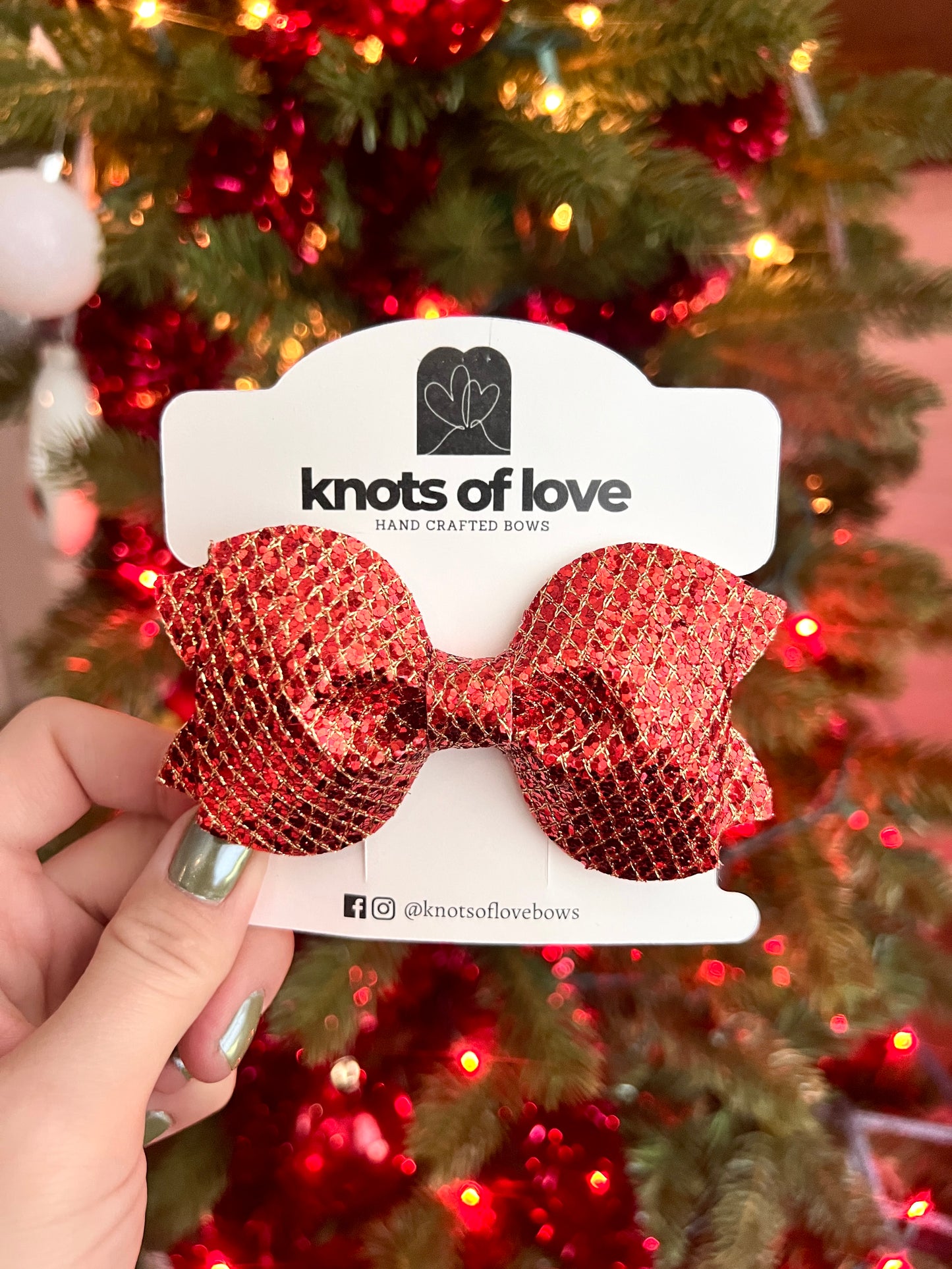 Mary - 4" - Red & Gold Sparkle