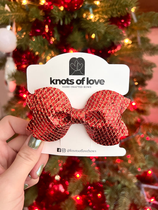 Mary - 4" - Red & Gold Sparkle