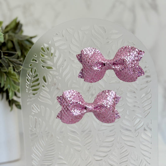 Mary - 3" PIGGIES - Light Pink Sparkle