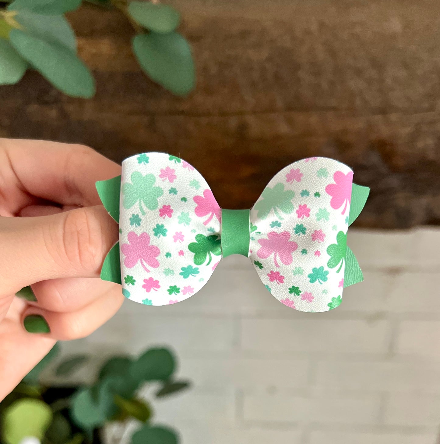 Mary - 3" PIGGIES - Pink and Green Clovers